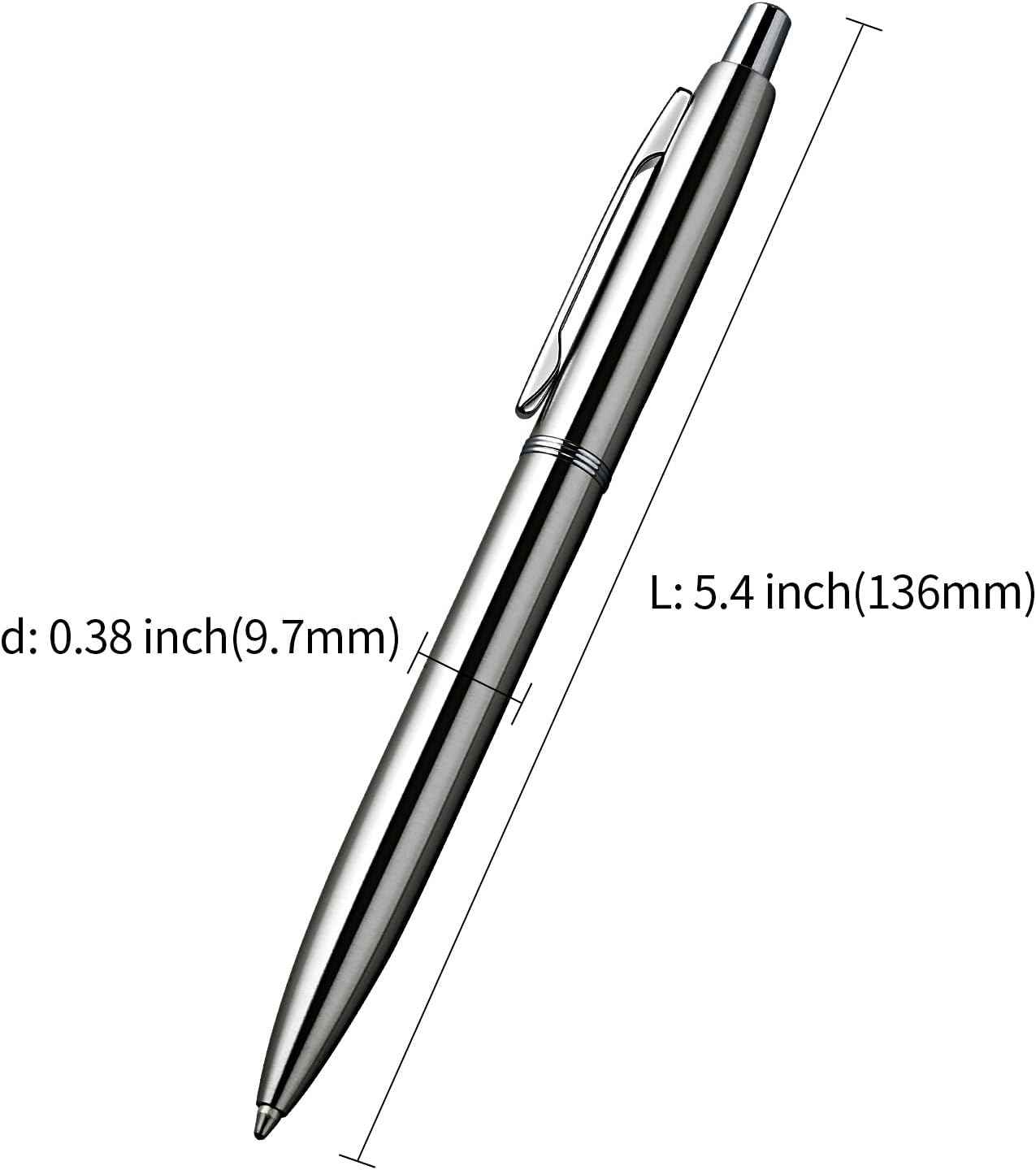 3Pcs Retractable Stainess Steel Metal Ballpoint Pens,6 Replaceable Refills - TTpen