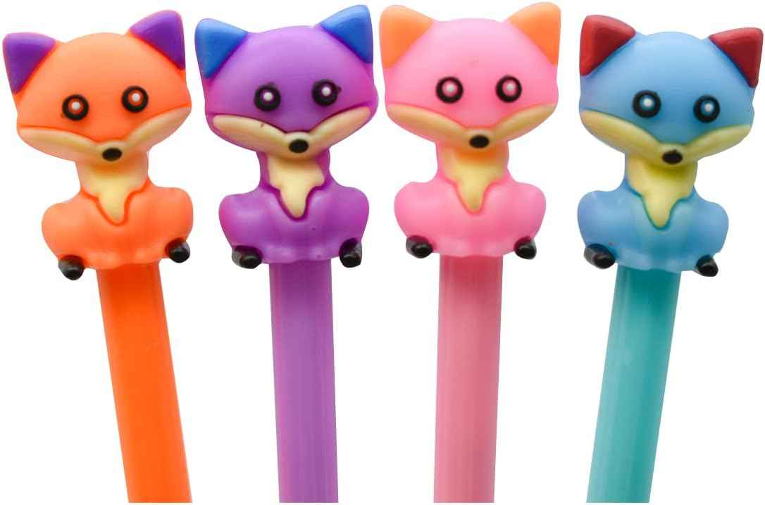 12PCS Kawaii Fox Animal Gel Pen 0.5mm Black Ink For Kids School - TTpen