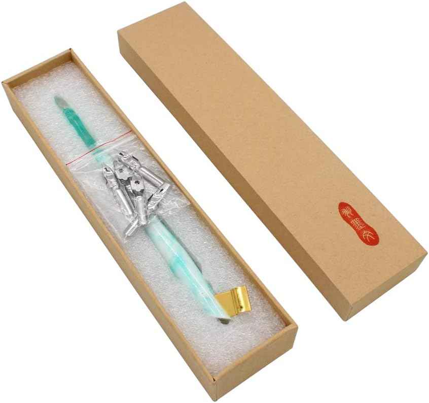 Oblique Calligraphy Nib Pen Point Holder Dip Pen 5 Flat Nibs - TTpen
