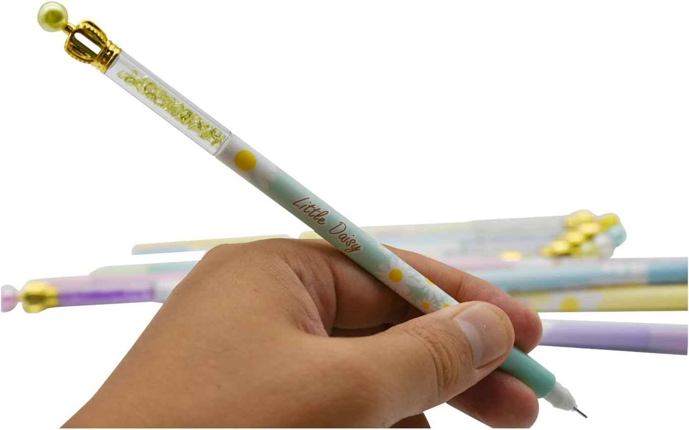 12PCS Fancy Floral Crown Gel Pens 0.5mm Black Ink - TTpen