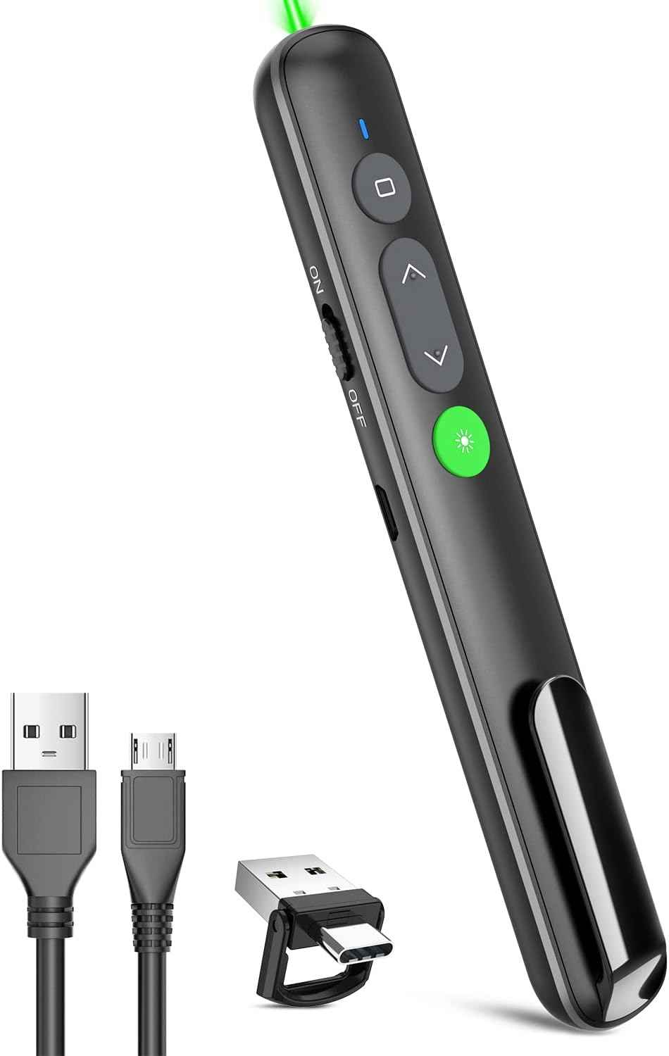 Red/Green Laser Presentation Clicker PowerPoint Wireless Presenter Remote - TTpen