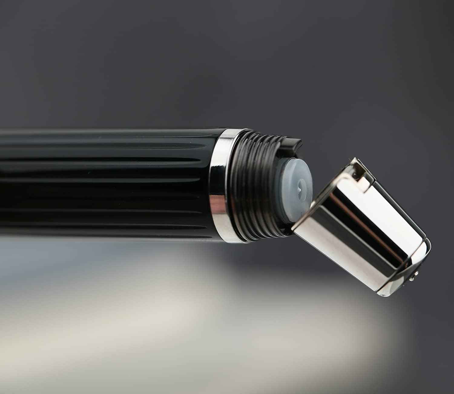 Majohn X1 Retractable Fountain Pen Black Resin,Iridium Extra Nib - TTpen