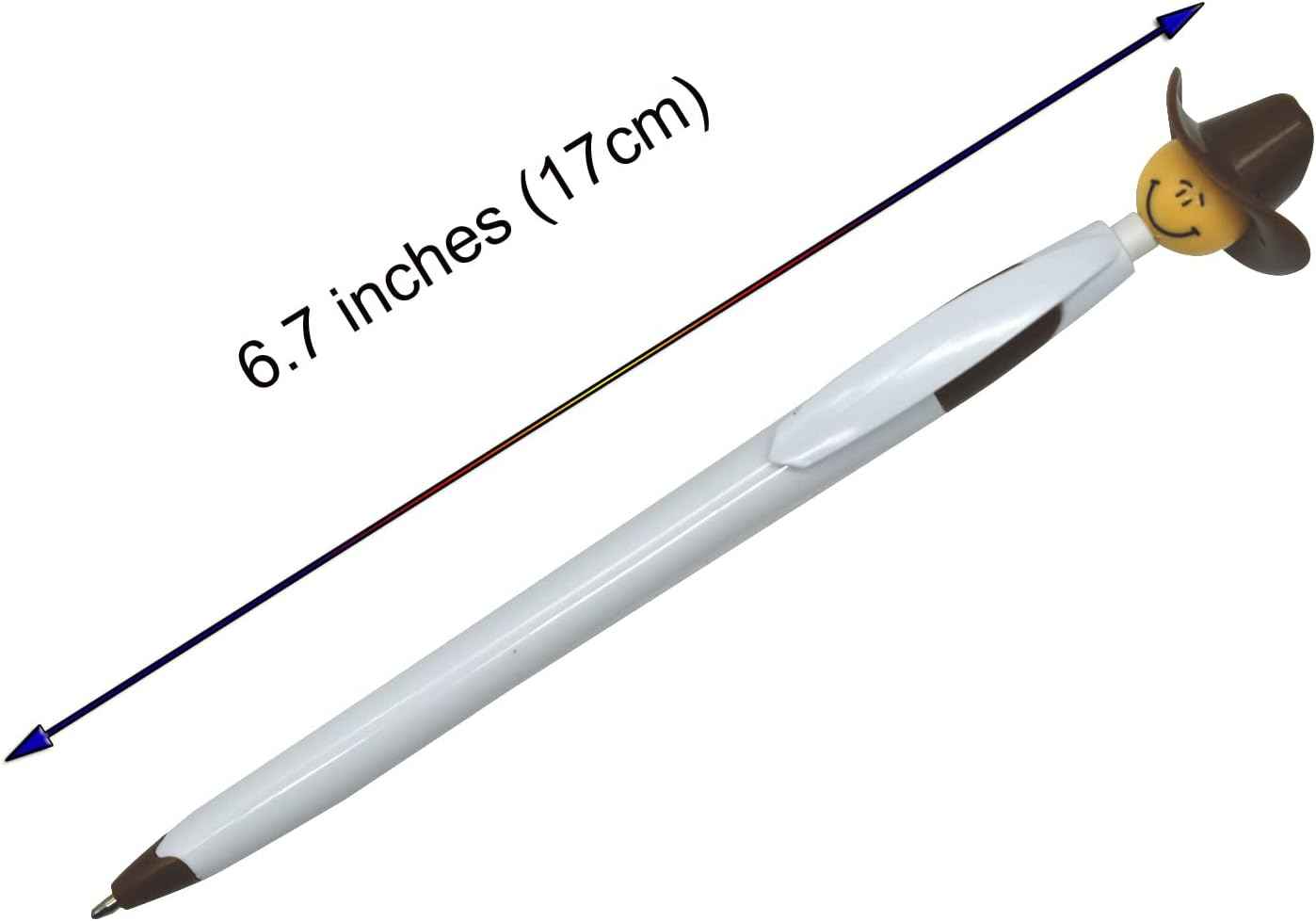 14PCS Fun Cowboy Hat Smile Retractable Ballpoint Pens For Kids - TTpen