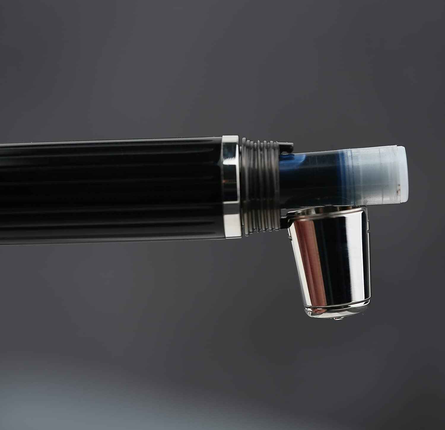 Majohn X1 Retractable Fountain Pen Black Resin,Iridium Extra Nib - TTpen