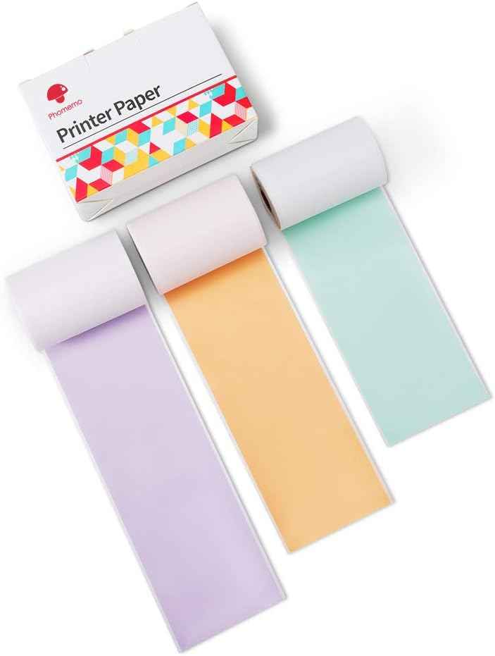 Phomemo M02/M03 Thermal Sticker Paper,Green/Purple/Orange,50mm x 3.5m - TTpen
