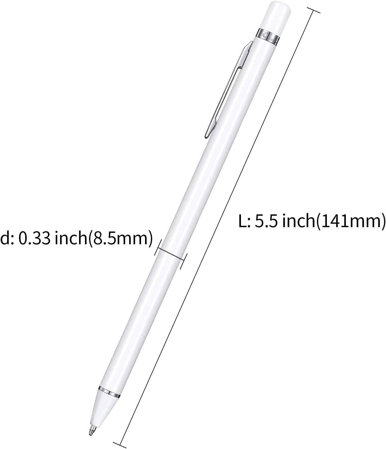 3 Pack Metal Ballpoint Pens with 6 Replaceable Refills (Black,White,Champagne) - TTpen