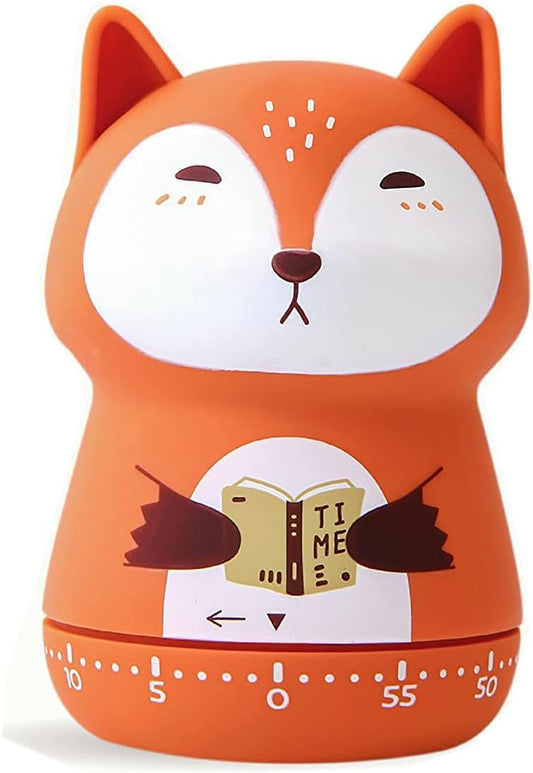 Cute Animal Mechanical Timer for Kids Orange Fox