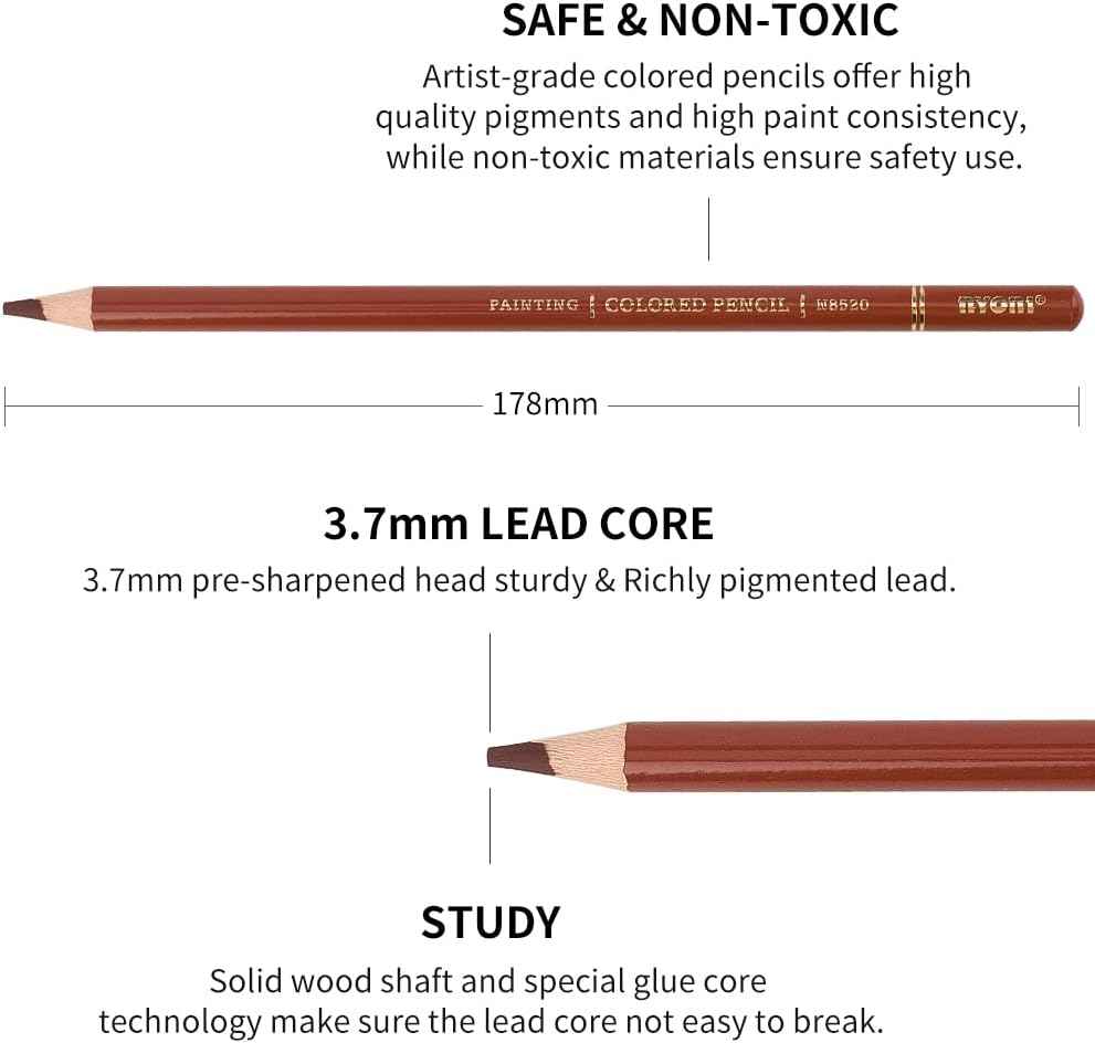 NYONI Professional 36 Colored Drawing Pencils Tin Box - TTpen