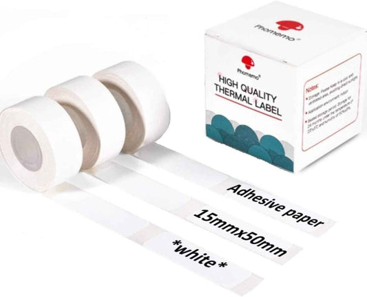 Phomemo D30 Adhesive White Label Paper (15mm X 50mm) - TTpen