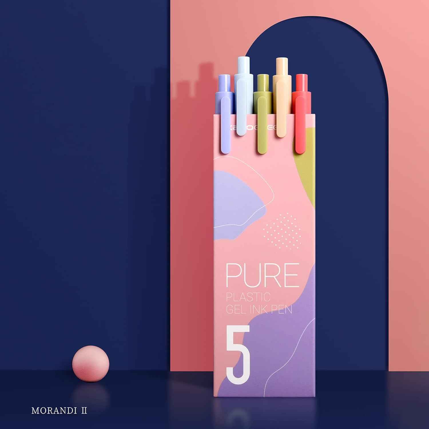 Kaco 5 Morandi Colored Ink Retractable Gel Pens 0.5mm Fine Point - TTpen