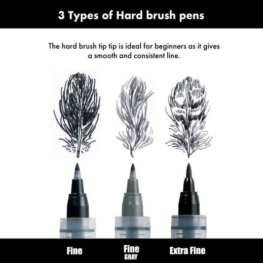 Kuretake Zig Inktober Brush Pen Set for Manga Drawing Calligraphy 3 Pack