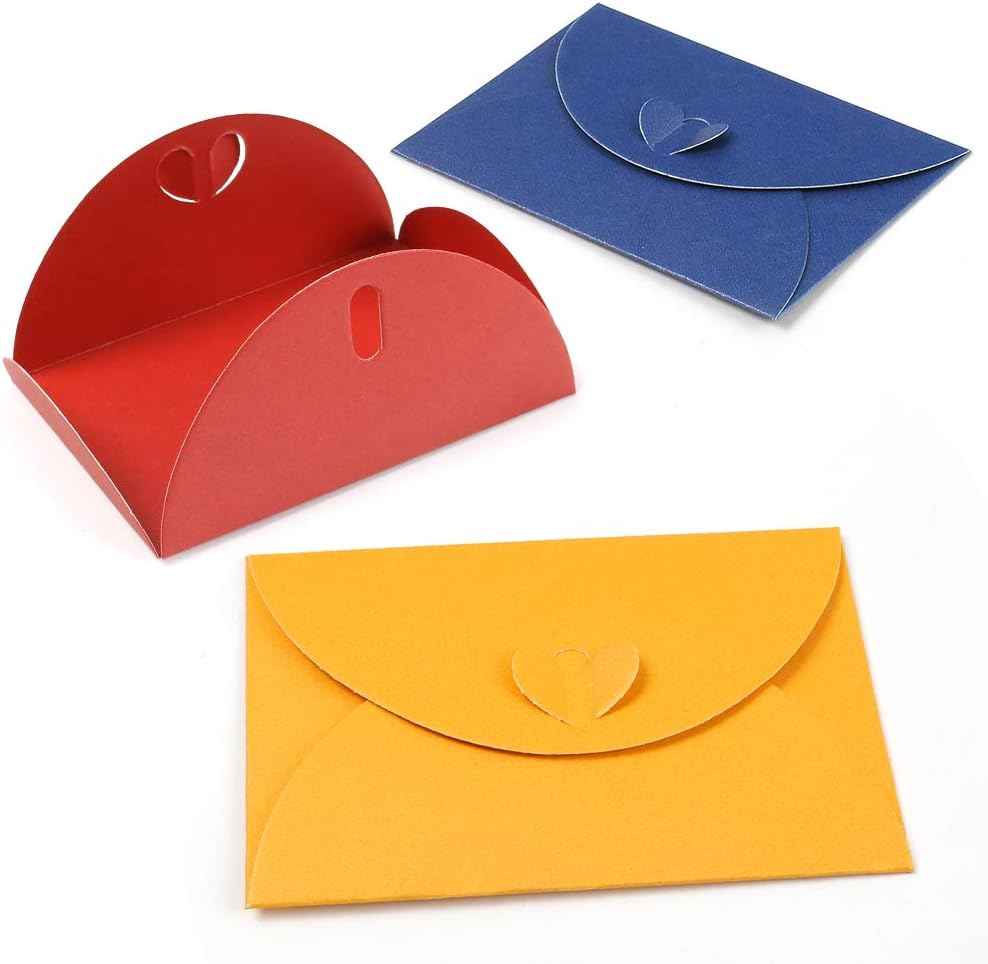 100pcs Mini Christmas Gift Card Envelopes with Heart Shaped Clasp - TTpen