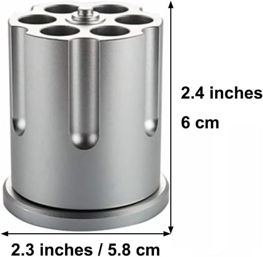 Aluminum Rotating Revolver Pen Holder with 6 Holes