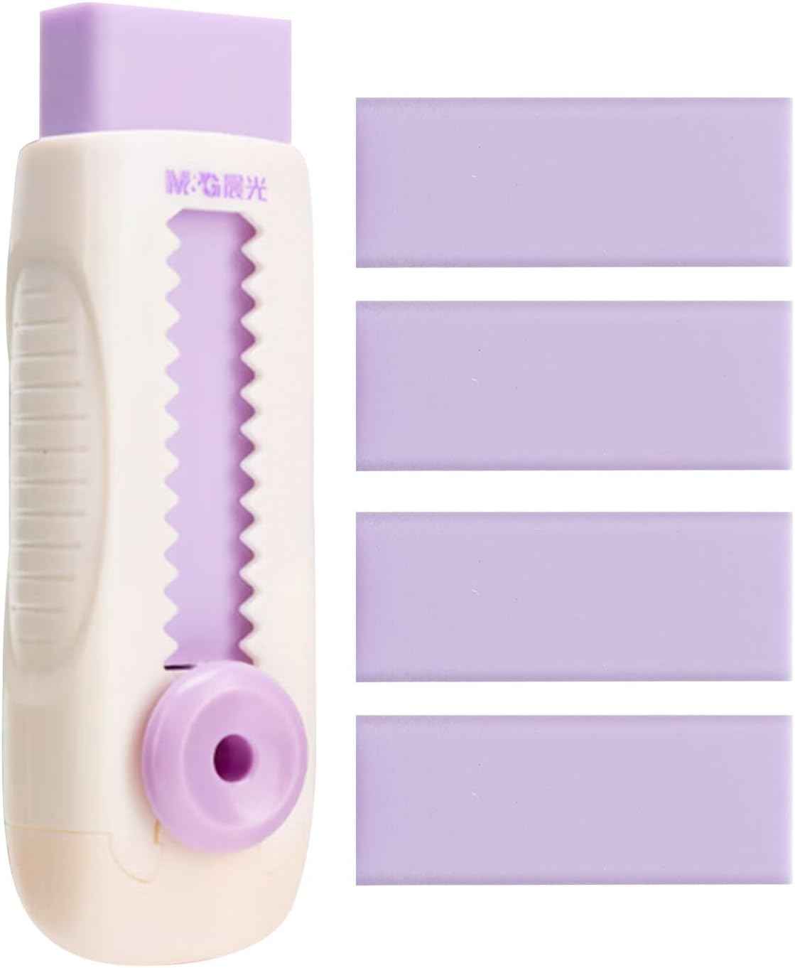 M&G 4+1 Pack Sliding Retractable Eraser with Sleeve and 4 Refill Erasers - TTpen