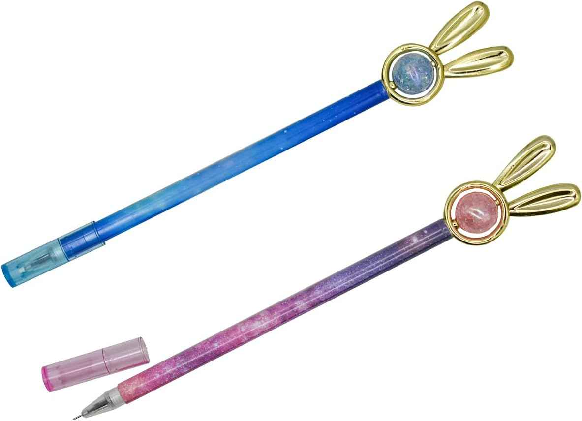 24PCS Rabbit Easter Bunny Pens Starry Sky with Pearl Gel Pens 0.5mm - TTpen