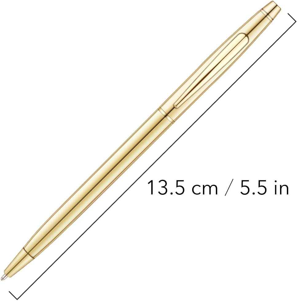 6 Pack Slim Gold Ballpoint Pens Black Ink 1mm - TTpen