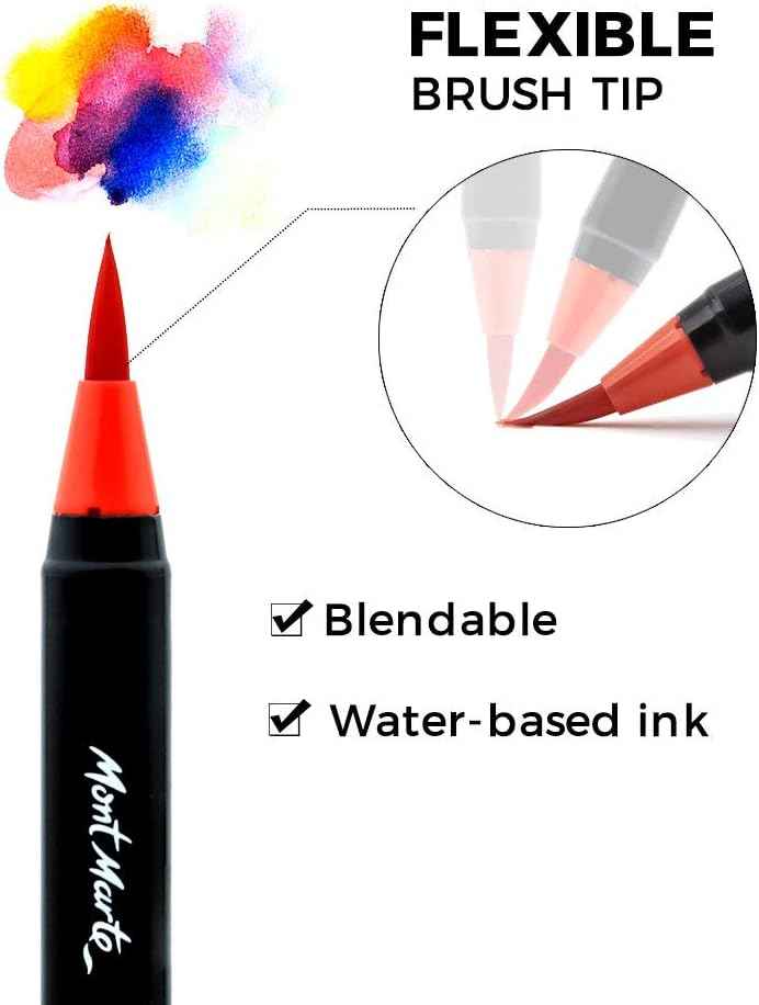 Mont Marte Premium 24 Watercolor Real Brush Pens - TTpen