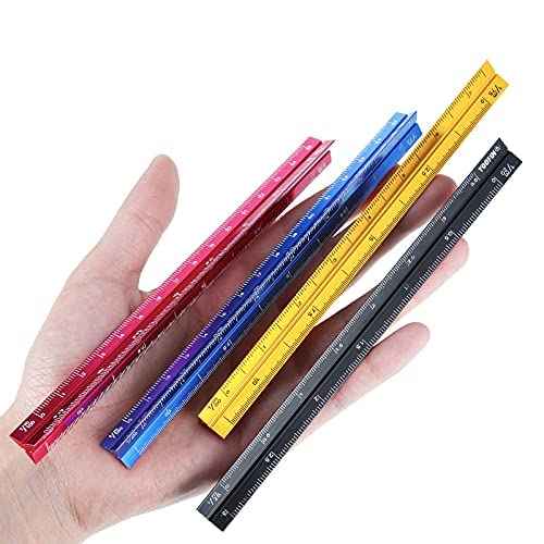 4 Colors Pocket Architectural Scale Rulers 6 Inch - TTpen