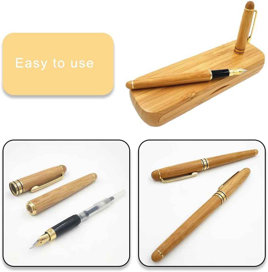 Bamboo Fountain Pen with Gift Pen Holder Case - TTpen
