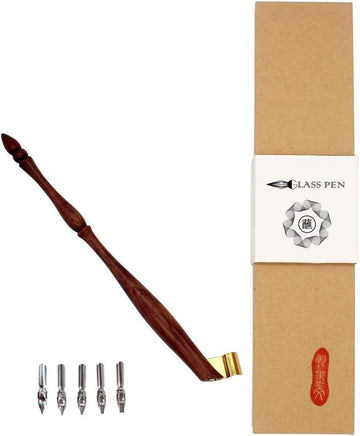 Oblique Calligraphy Nib Pen Point Holder Dip Pen 5 Flat Nibs - TTpen
