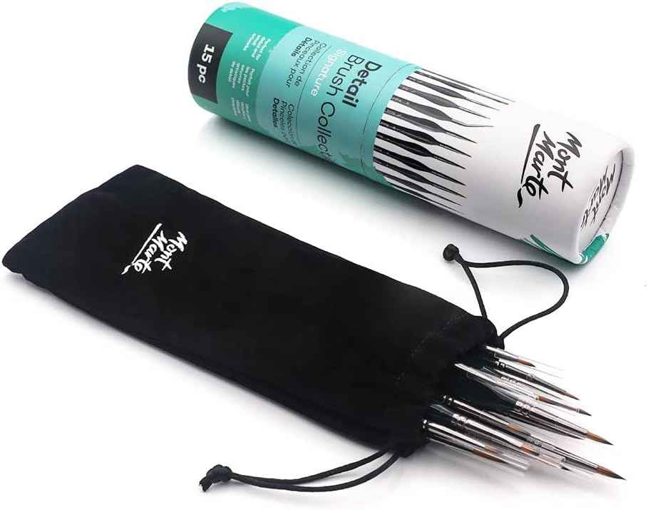 Mont Marte Signature Detail Brush Collection,15 Piece,Taklon Bristles - TTpen