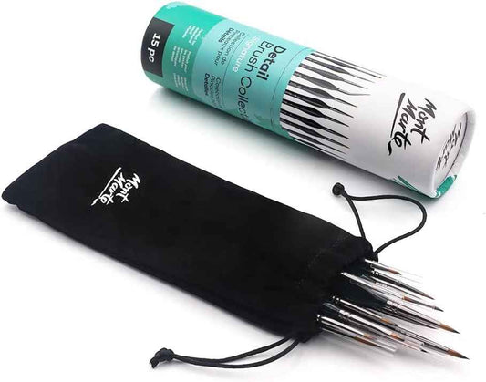 Mont Marte Signature Detail Brush Collection,15 Piece,Taklon Bristles - TTpen