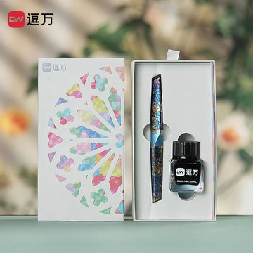 European Retro Pen Set: Stained Glass Design, Holiday Gift