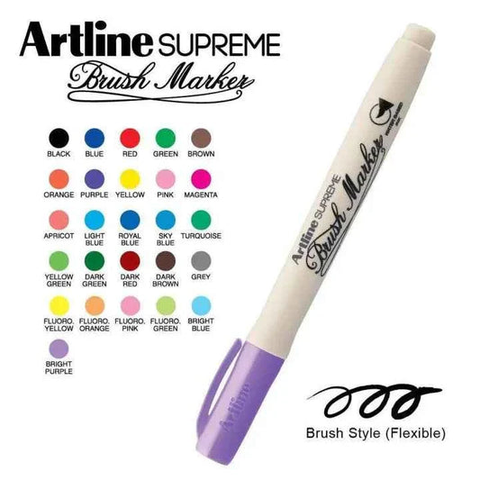 Artline Supreme Calligraphy Brush Marker Pen 20 Colors