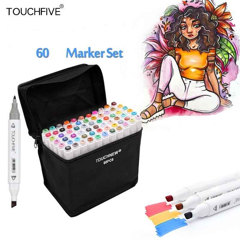 TouchFive Twin Markers 60 Color Animation Design Set - TTpen