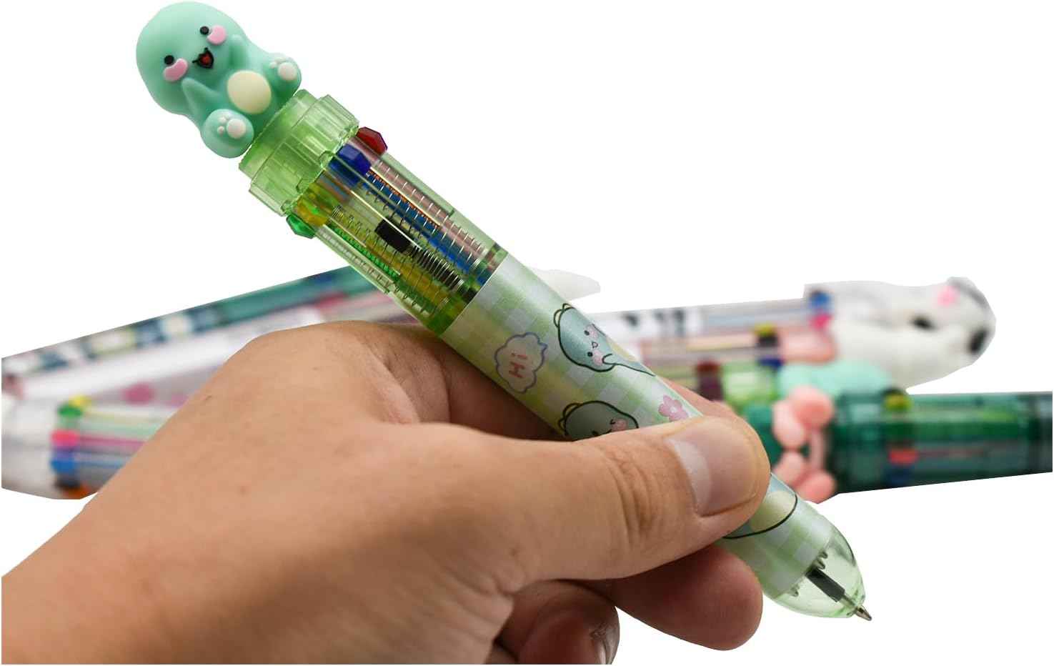 8PCS Multicolor Ballpoint Pen 10-in-1 Animal Retractable Pens - TTpen