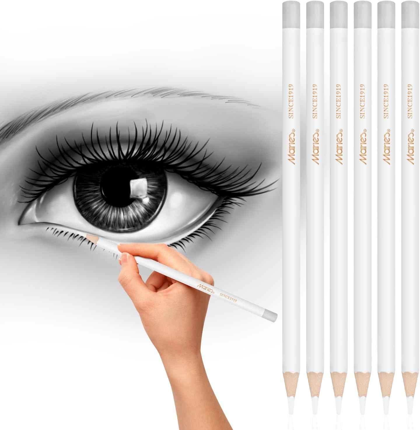 Marie’s Professional Eraser Drawing Pencil 6 Pack - TTpen