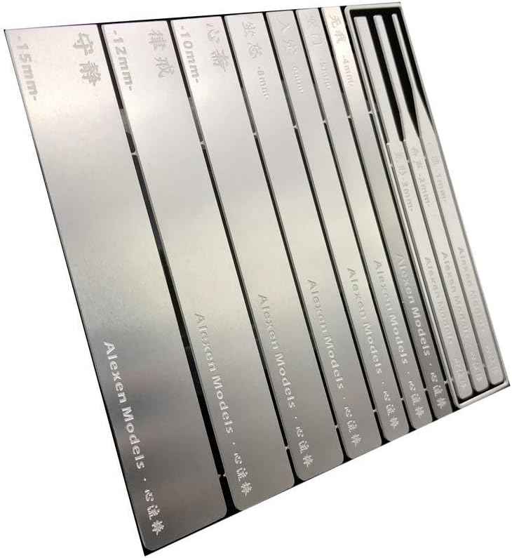 10in1 Stainless Steel Sanding Rod Fine Alexen Models Polishing Sticks - TTpen