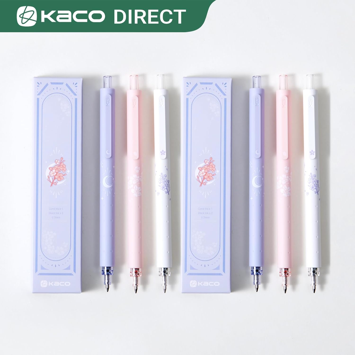 Kaco Gel Pens Cute Stationery 6 Pieces 0.5mm