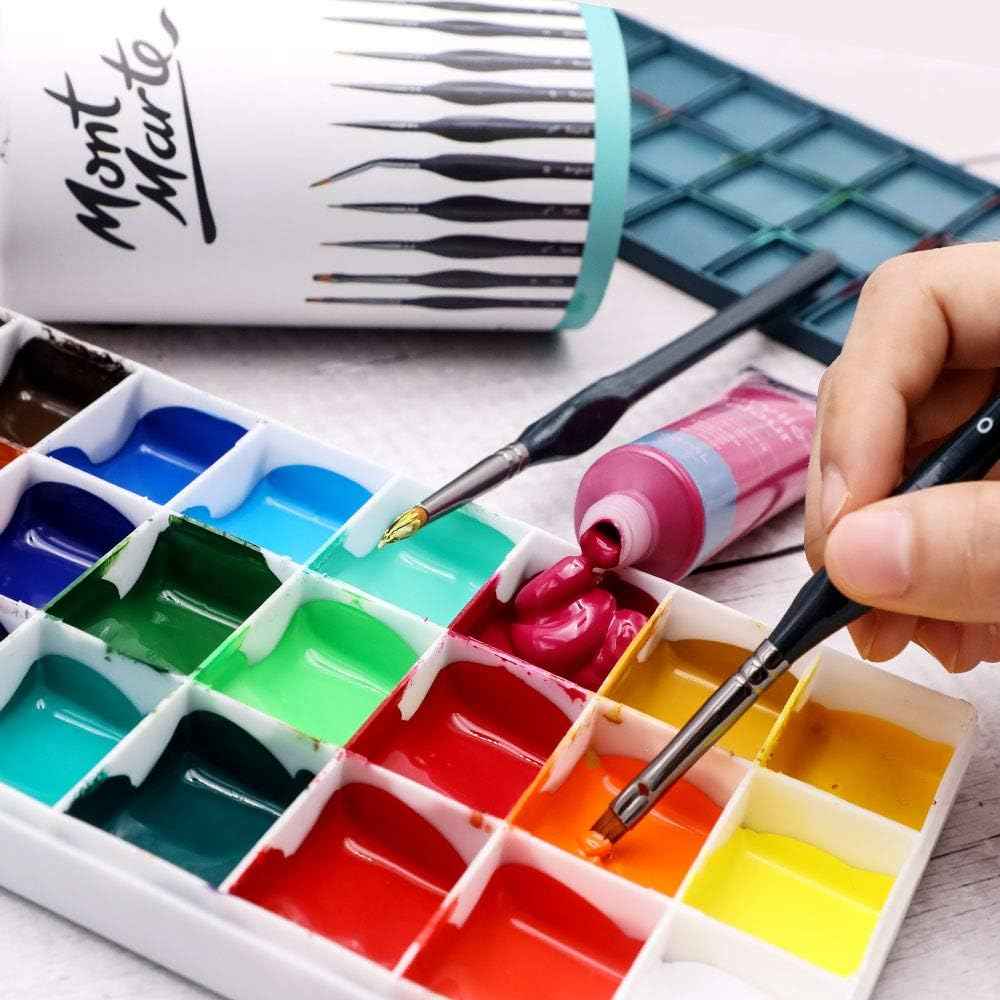 Mont Marte Signature Detail Brush Collection,15 Piece,Taklon Bristles - TTpen