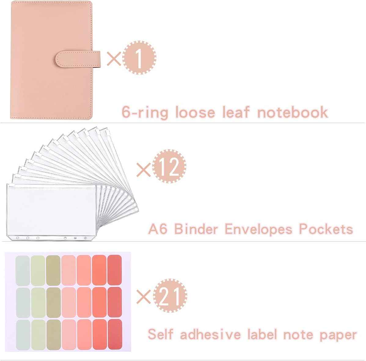 A5 Binder Notebook Financial Management with 12PCS Budget Envelopes - TTpen