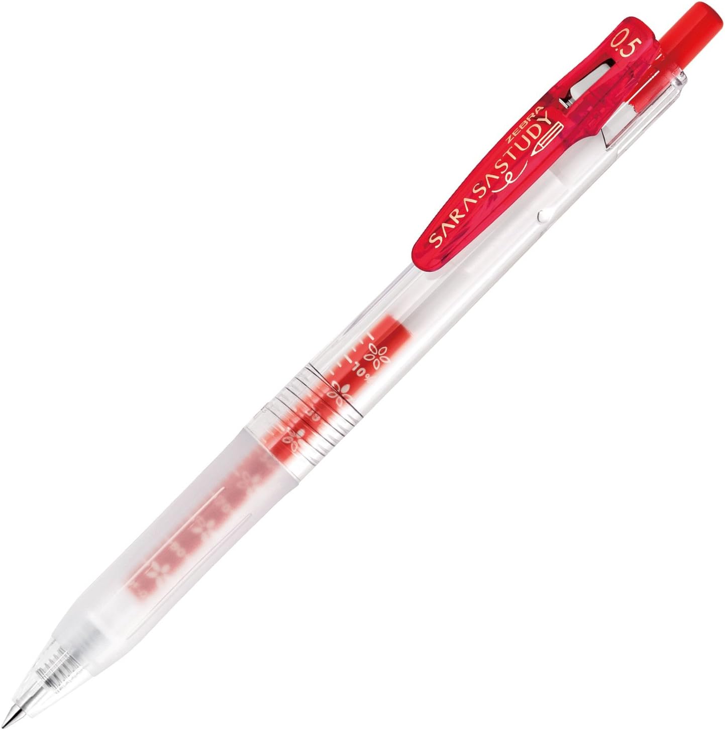 Zebra JJM88 Sarasa Study Gel Ballpoint Pen,0.5,Black,10 Pieces Red