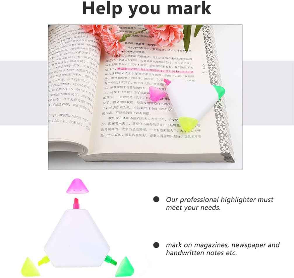 9pcs Triangle Shape Watercolor Highlighter Pens 3in1 Chisel Tip - TTpen