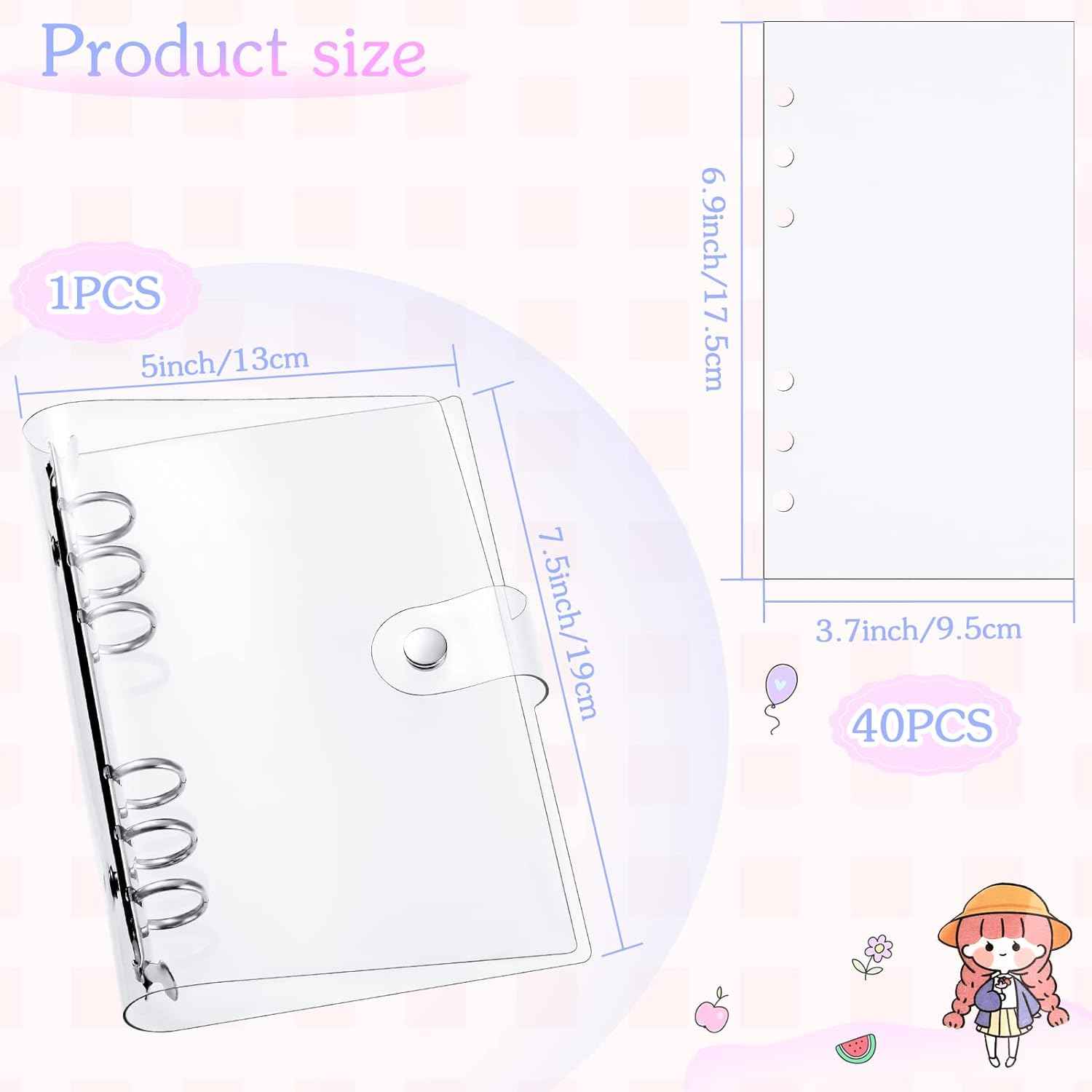 Kids Sticker Collecting Album Book with 40 Sheets PVC Shell A5/A6 - TTpen