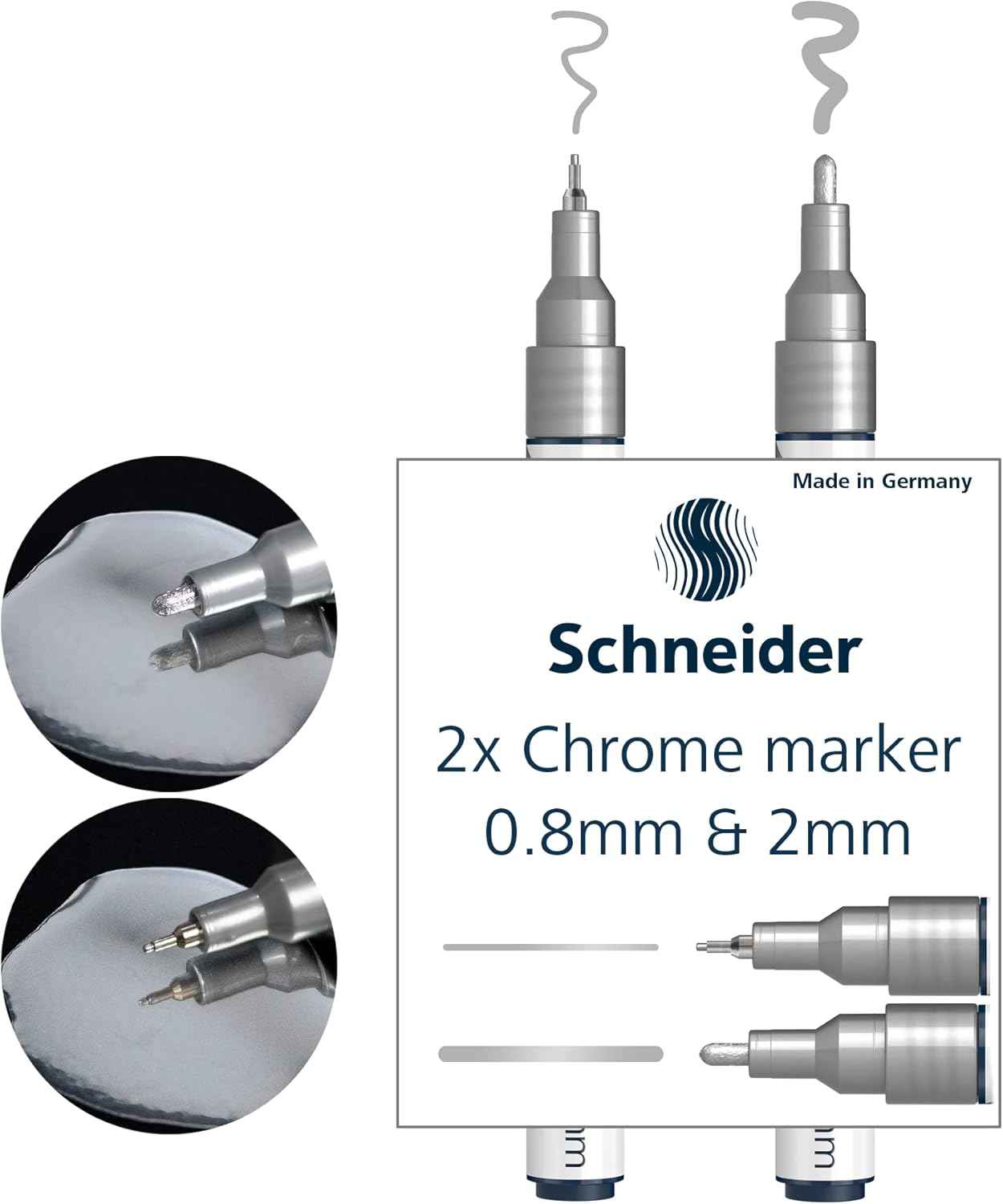 Schneider Chrome Metallic Marker Paint-It 060/061 Pens - 2 Pack