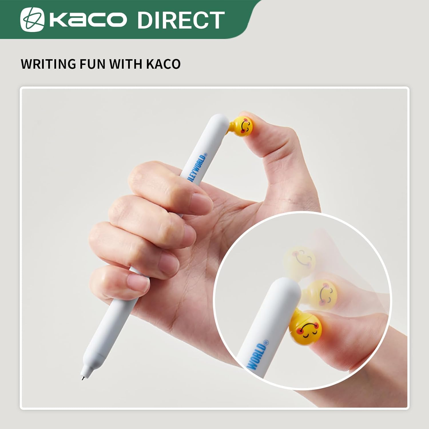 Kaco POPUP Gel Pens 3 Pieces with Extra 3 Refills