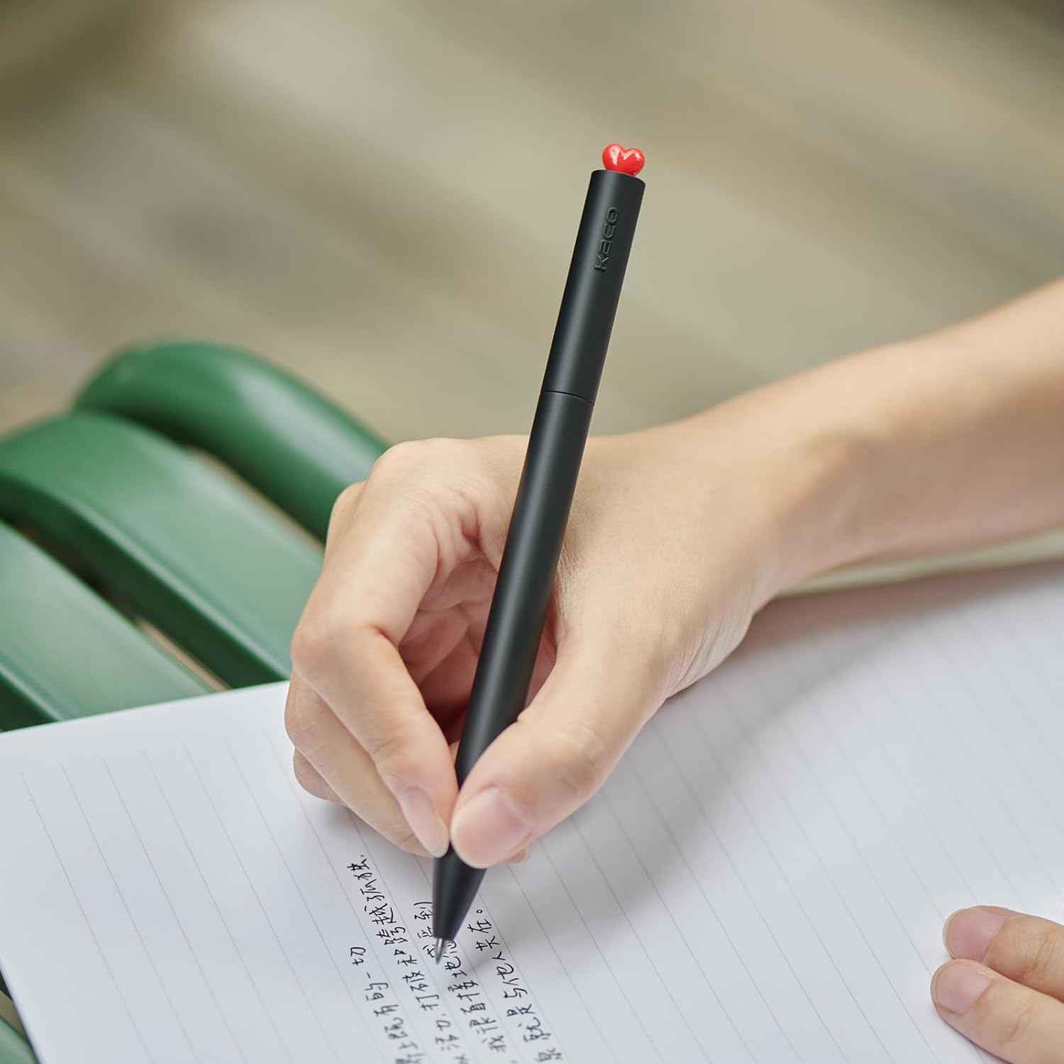 Kaco FIRST Heart Gel Ink Pens with Extra 4 Black Refills Set - TTpen