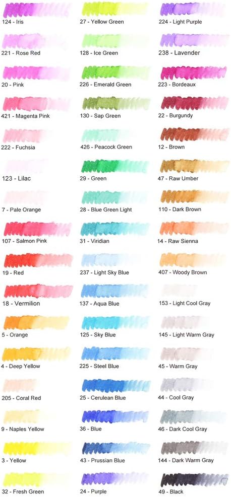 SAKURA Koi Colouring Brush Pen Set 48 Color Pens