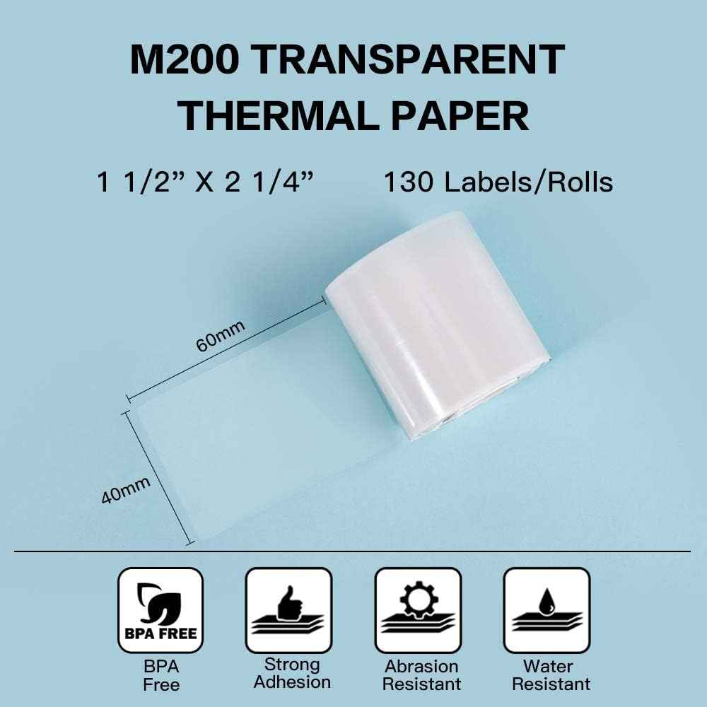 Phomemo M200/M110S Clear Adhesive Thermal Label,40mm X 60mm - TTpen