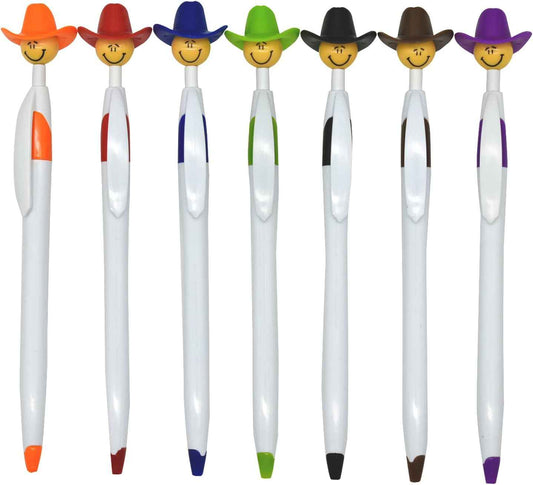 14PCS Fun Cowboy Hat Smile Retractable Ballpoint Pens For Kids - TTpen