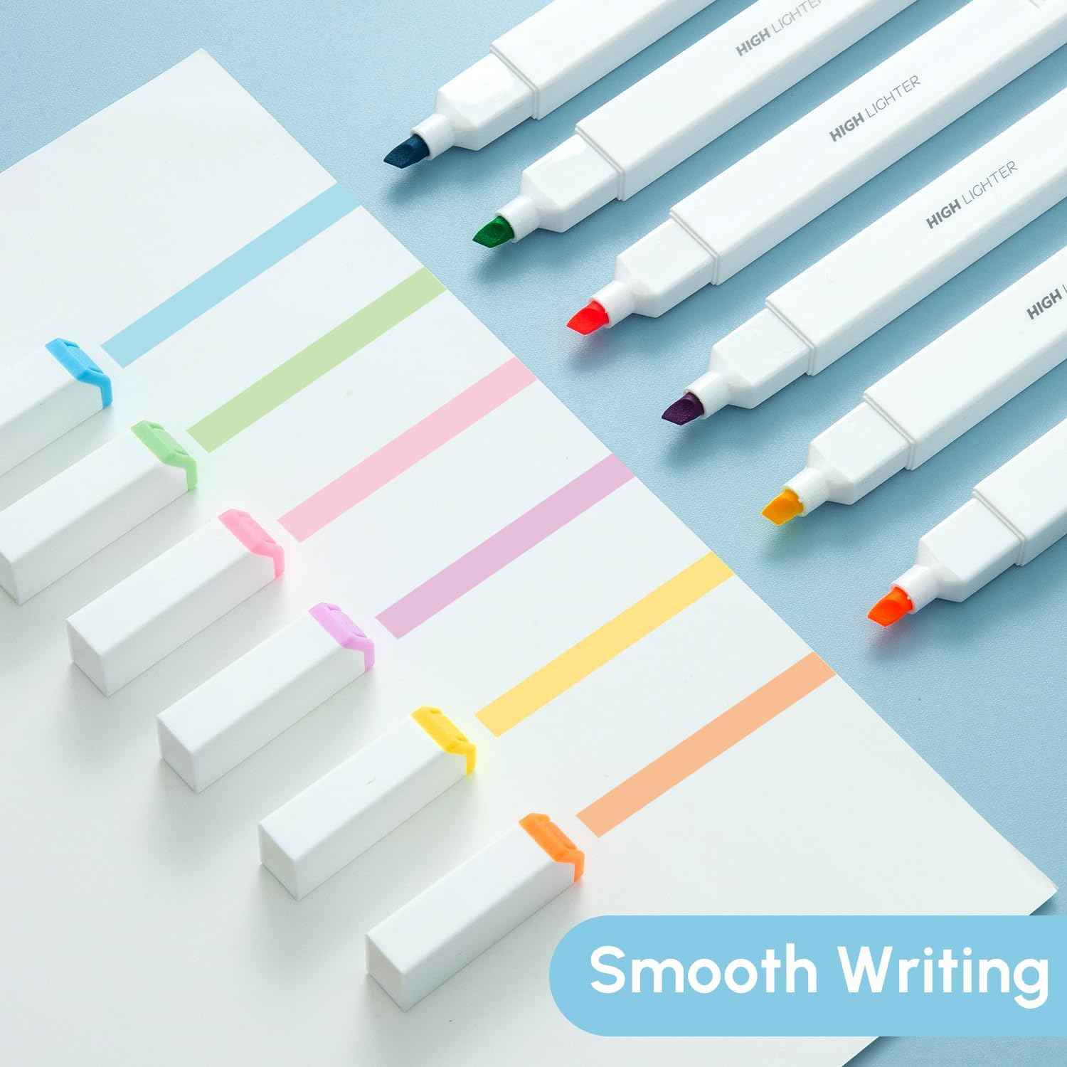 M&G 6Pcs Multicolor No Bleed Dry Quick Chisel Tip Highlighters - TTpen