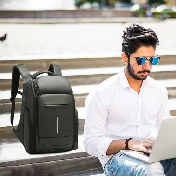 Eurcool Laptop Backpack for Men,15.6 inch Travel Business Anti-theft Black Bag - TTpen