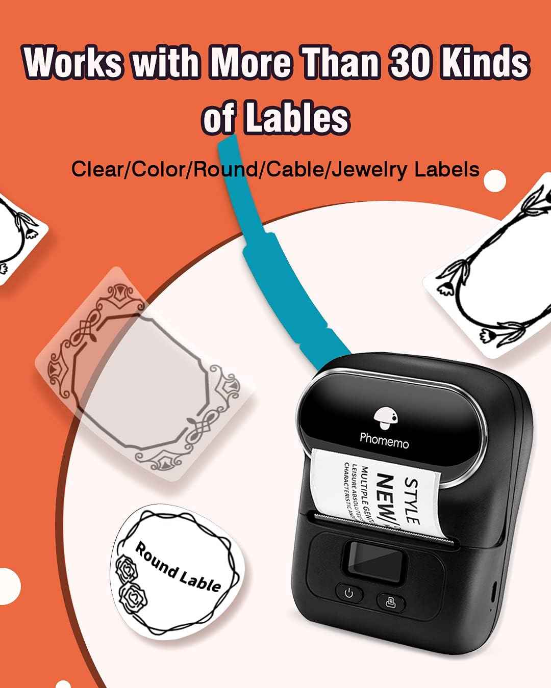 Phomemo M110 Label Maker Thermal Printer with 3 Roll Paper - TTpen