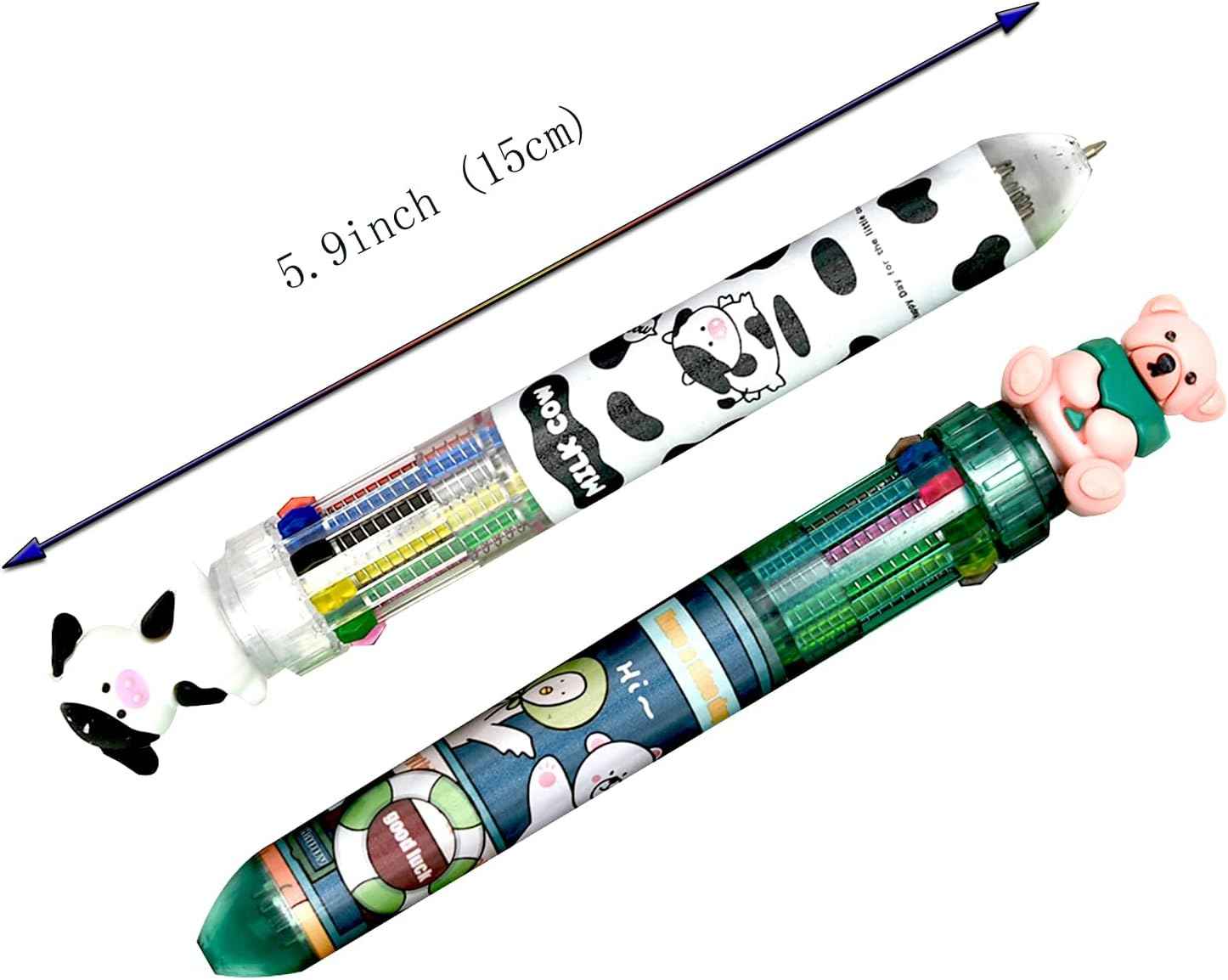 8PCS Multicolor Ballpoint Pen 10-in-1 Animal Retractable Pens - TTpen