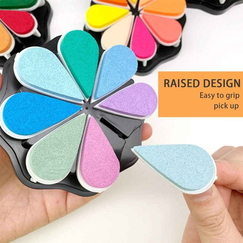 8 Colors Petal Shape Craft Pigment Ink Pad Stamps Partner - TTpen