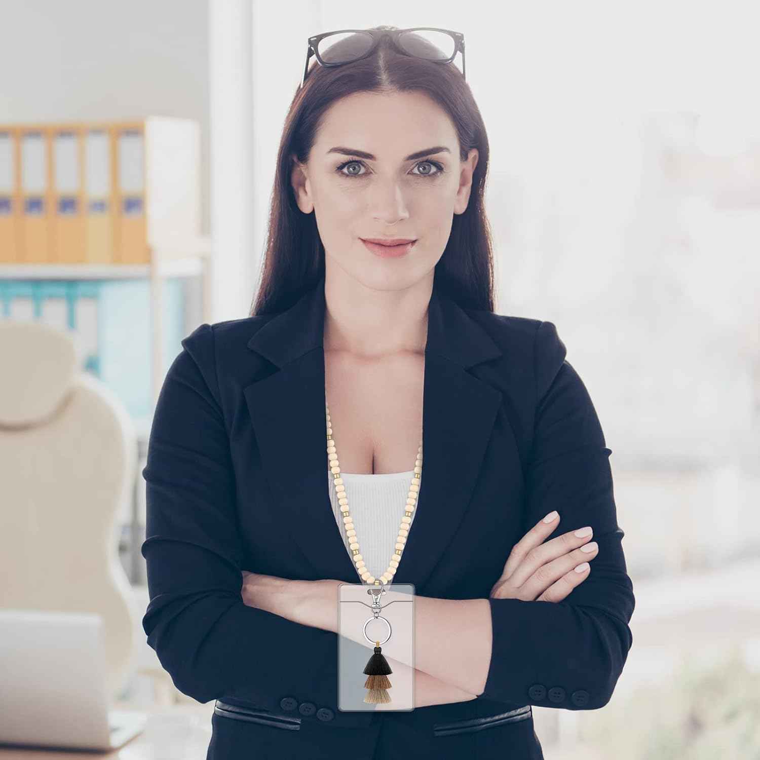 12 Pieces Wood Beaded Lanyards and Card Holder Set - TTpen